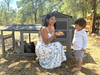 MEDEHOO 80" Mobile Chicken Coop with Wheels - Weatherproof Wooden Hen House, Outdoor Poultry Cage & Nesting Box Run, Expandable Design
