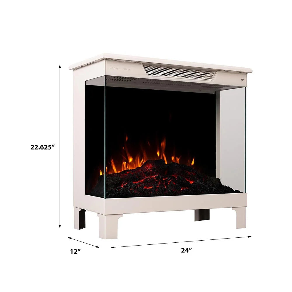 Modern Ember 24-in 3-Sided Freestanding Electric Stove in Black ME-24-3SD-BLK
