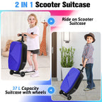 Advwin Scooter Luggage for Kids & Adults, Hardside Ride on Suitcase for Kids Ages 4-15 Multifunctional Lightweight Foldable Carry on Luggage with Wheels Ride on for Children Teenagers, Pink