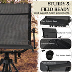 Danrelax 360�� Silent Camo Hunting Blind Chair, Armrests, Side Pouch, Telescopic Legs