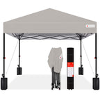 Best Choice Products 12x12ft Easy Setup Pop Up Canopy w/ 1-Button Setup, Wheeled Case, 4 Weight Bags - Navy Blue