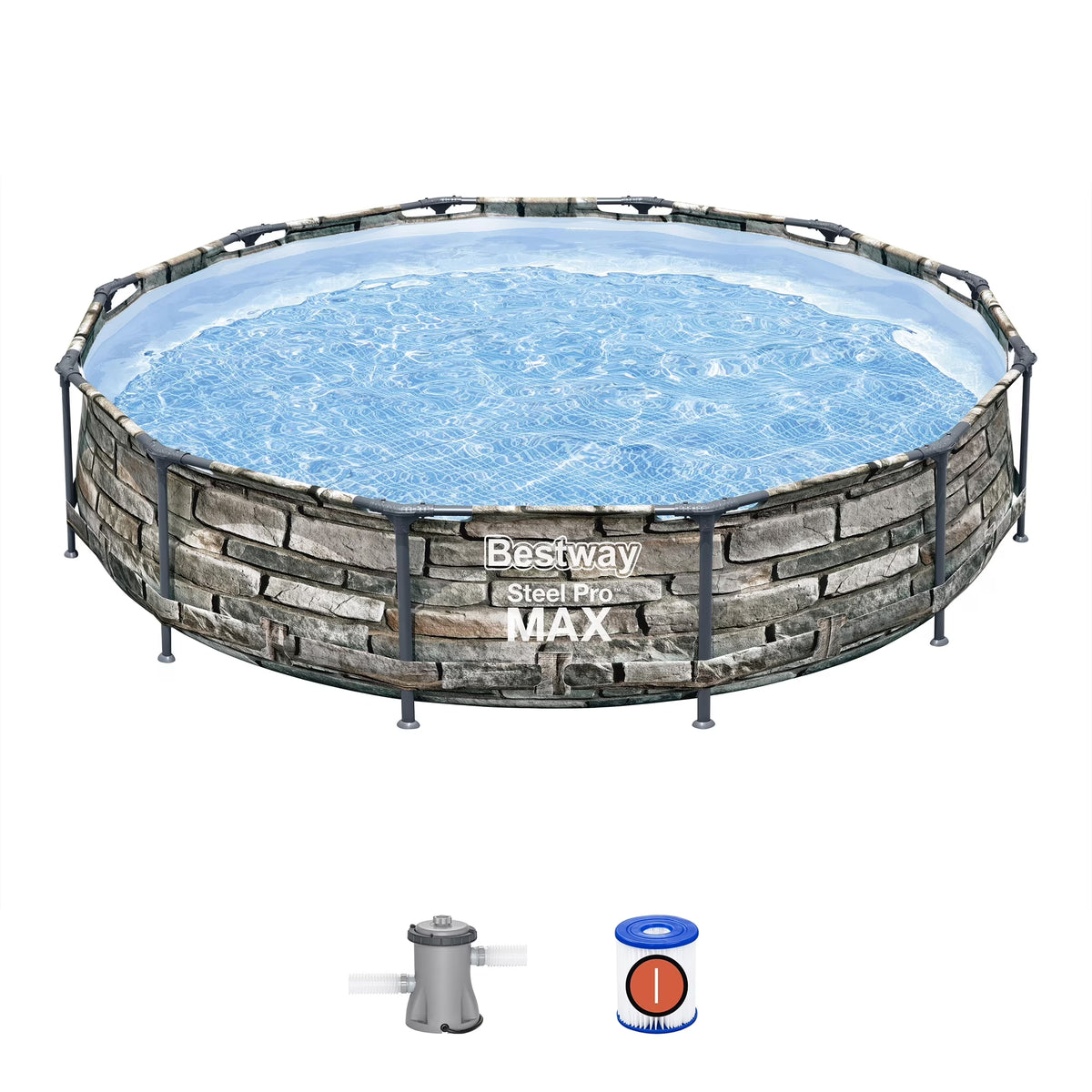 Bestway Steel Pro MAX 12' x 30" Above Ground Outdoor Swimming Pool Set