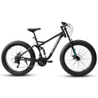 Ambifirner 26" Fat Tire Mountain Bike with Full Suspension - 4" Wide All-Terrain Tires & Shimano 21-Speed Drivetrain - Outdoor Bike for Men/Women 85% Pre-Assembled Durable Design