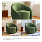 360�� Swivel Accent Chair for Living Room, Boucle Barrel Armchair Single Sofa Chair Reading Chair, Sage Green