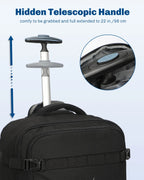 Hynes Eagle 22" Hybrid Carry-On Luggage, Softside Rolling Backpack, Grey