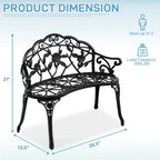 Ktaxon Outdoor Patio Park Garden Bench Courtyard Leisure Rose Cast Aluminum, Outdoor Loveset, Bronze