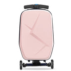Advwin Scooter Luggage for Kids & Adults, Hardside Ride on Suitcase for Kids Ages 4-15 Multifunctional Lightweight Foldable Carry on Luggage with Wheels Ride on for Children Teenagers, Pink