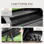 Alpha Joy Heavy Duty BBQ Charcoal Grill with Offset Smoker Overlarge 941 sq.in. Cooking Area