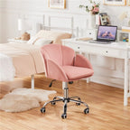Velvet Desk Chair for Home Office, Makeup Vanity Chair with Armrests for Bedroom Modern, Swivel Rolling Chair