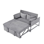 Gewnee 46" Velvet Sleeper Sofa Reclining Convertible Futon Couch Bed for Living Room, Guest & Small Spaces(Black)