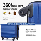 Tripcomp Hardside Luggage Set 3-Piece Set (21/25/29) Lightweight Suitcase 4-Wheeled Suitcase Set(Purple)