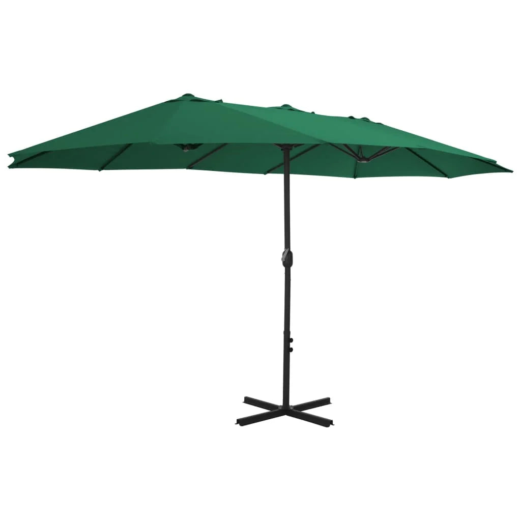 vidaXL Garden Parasol Blue Polyester fabric, Aluminum pole and ribs Large