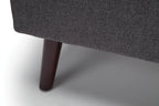 OFM Mid Century Modern Tufted Fabric Storage Ottoman, Walnut Legs, in Beige
