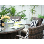 Direct Wicker 7 Piece Patio Dining Set with Rattan Chairs and Cushions, Grey