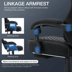 Hoffree Gaming Chair with Massage Fabric Office Chair with footrest for Adults, Ergonomic Gamer Chair with Headrest and Lumbar Support for Office Gaming, 440 LBS