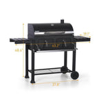 Heavy-duty Outdoor Barrel Charcoal Grill in Black