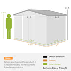 Outsunny 7' x 4' Metal Storage Shed Organizer, Garden Tool House with 4 Vents and 2 Sliding Doors for Backyard, Patio, Garage, Lawn, Dark Gray