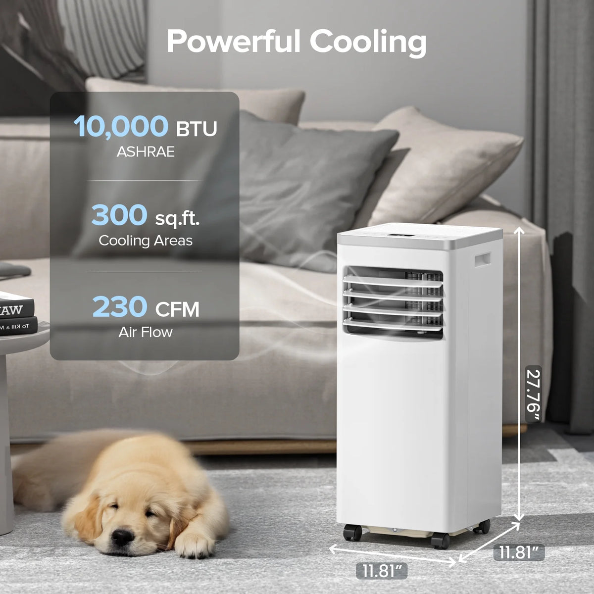 Moifoi 10000BTU  Portable Air Conditioner with Remote Control, AC Unit Covers up to 450 Sq. Ft.
