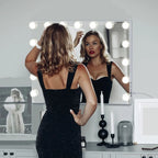 COOLJEEN Large Hollywood Vanity Mirror with Lights Wall Mount Tabletop Metal White