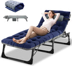 Slsy Folding Lounge Chair, 5-Position Adjustable Outdoor Reclining Chair, Folding Sleeping Bed Cot, Folding Chaise Lounge Chair for Pool Beach Patio Sunbathing