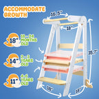 HARPPA Foldable Toddler Kitchen Tower, Standing Tower for Kids Age 1.5-6 Years, White