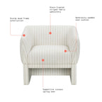 Beautiful Small Space Accent Chair by Drew Barrymore, Beige and White Linen