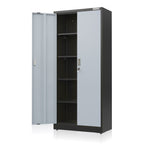 WORKPRO Metal Garage Storage Cabinet with Locking Doors and Adjustable Shelves,71 inches Tall Storage Cabinet for Tools, Office, Home, Shops (Black), Solid Packed
