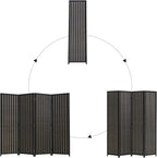 JOSTYLE 4-Panel Room Divider 6ft Tall Extra Wide Folding Privacy Screen with Diamond Double-Weave Divider for Room Separation Freestanding Red Brown