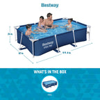 Open Box Bestway Steel Pro 8.5'x67"x24" Rectangular Above Ground Swimming Pool