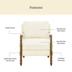 Pioneer Woman Harper Spindle Accent Chair, Jade Fabric Upholstery