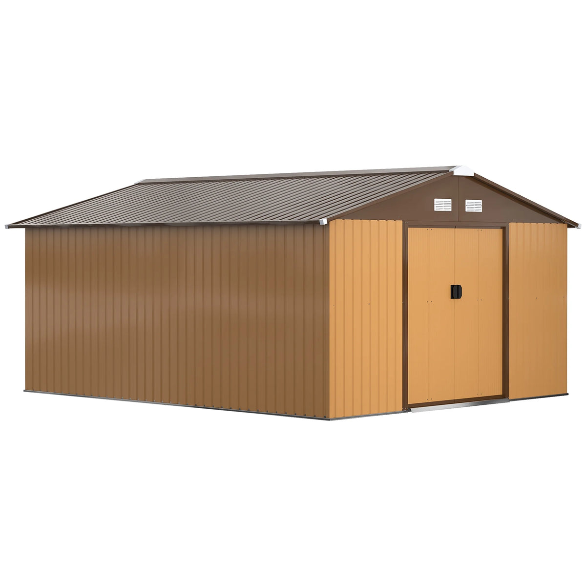 Outsunny 7' x 4' Metal Storage Shed Organizer, Garden Tool House with 4 Vents and 2 Sliding Doors for Backyard, Patio, Garage, Lawn, Dark Gray