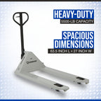 Klutch Pallet Jack, 5500-Lb. Capacity, 48in.L x 27in.W, 7-1/2in. Lift