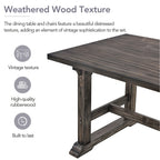 Harper & Bright Designs Farmhouse 7 Pieces Extendable Dining Table Set for 6, Solid Wood Kitchen Table with Butterfly Leaf and 6 Upholstered Chairs, Brown