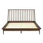 Walker Edison Modern Boho Queen Size Solid Wood Platform Bed, Walnut