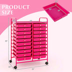 Costway 20 Drawer Rolling Storage Cart Tools Scrapbook Paper Office School Organizer Yellow