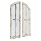 Jolene Arch Window Pane Mirrors Off-White 27" x 15" (Set of 2) by Aspire