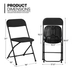 Magshion 11 Pieces 6 Ft Plastic Foldable Card Table and Chair Set�?Portable Folding Table with Handle Picnic Desk and Folding Chairs with Backrest, Black