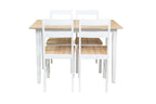 Mainstays 5-Piece Dining Set, 1 Table and 4 Chairs, White, MDF and Rubberwood, Indoor, 46" L x 29" W x 30" H Table