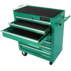 7-Drawer Metal Rolling Tool Chest with Wheels, Tool Storage Cabinet with Locking System, Toolbox with Wheels for Garage, Warehouse, Workshop, Repair Shop, Red
