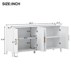 Black Accent Cabinet, Atumon Storage Cabinet Furniture, Modern Buffet Sideboard, Wooden Accent Cabinet with 3 Doors, Accent Storage Cabinet for Entryway Hallway Living Room, 48"L x 17.7"W x 31.9"H