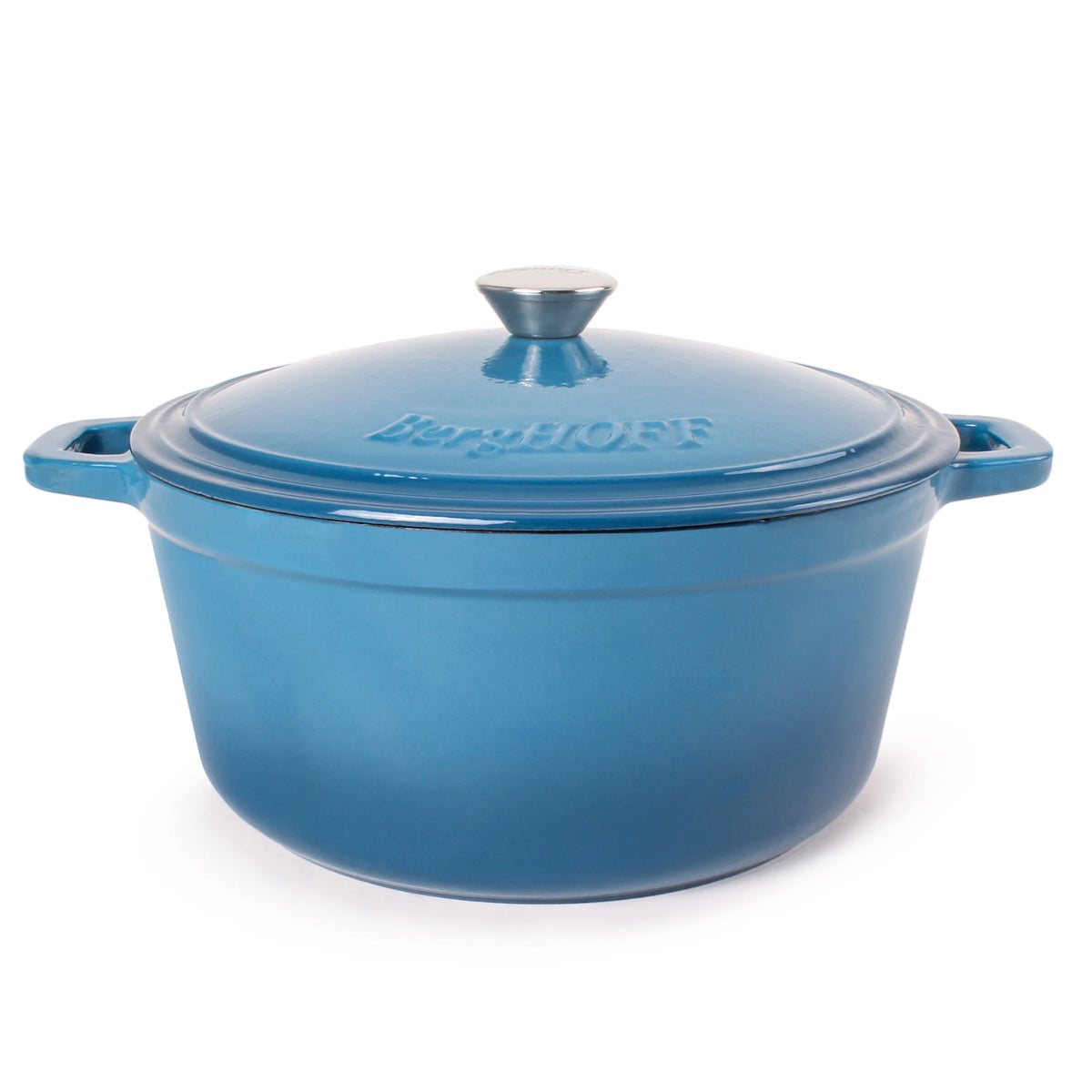 BergHOFF Neo 4Pc Cast Iron Set: 3qt. Covered Dutch Oven & 7qt. Covered Stockpot, Blue