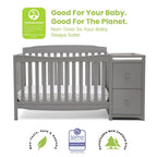 Delta Children Mason 6-in-1 Convertible Crib and Changer. Gray