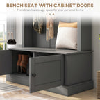 HOMCOM Hall Tree, Entryway Bench w/ Coat Rack, Shoe Cabinet, Black