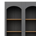 72"h Pantry Pair, 2 , Adjustable Shelves, , Black Finish 2 Bookcase , Cabinet With Vintage Style