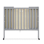 Delta Children Lee Portable Folding Mini Crib with 1.5-Inch Mattress - Greenguard Gold Certified, Bianca White