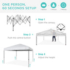Best Choice Products 12x12ft Easy Setup Pop Up Canopy w/ 1-Button Setup, Wheeled Case, 4 Weight Bags - Navy Blue