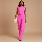 Back of the halter jumpsuit