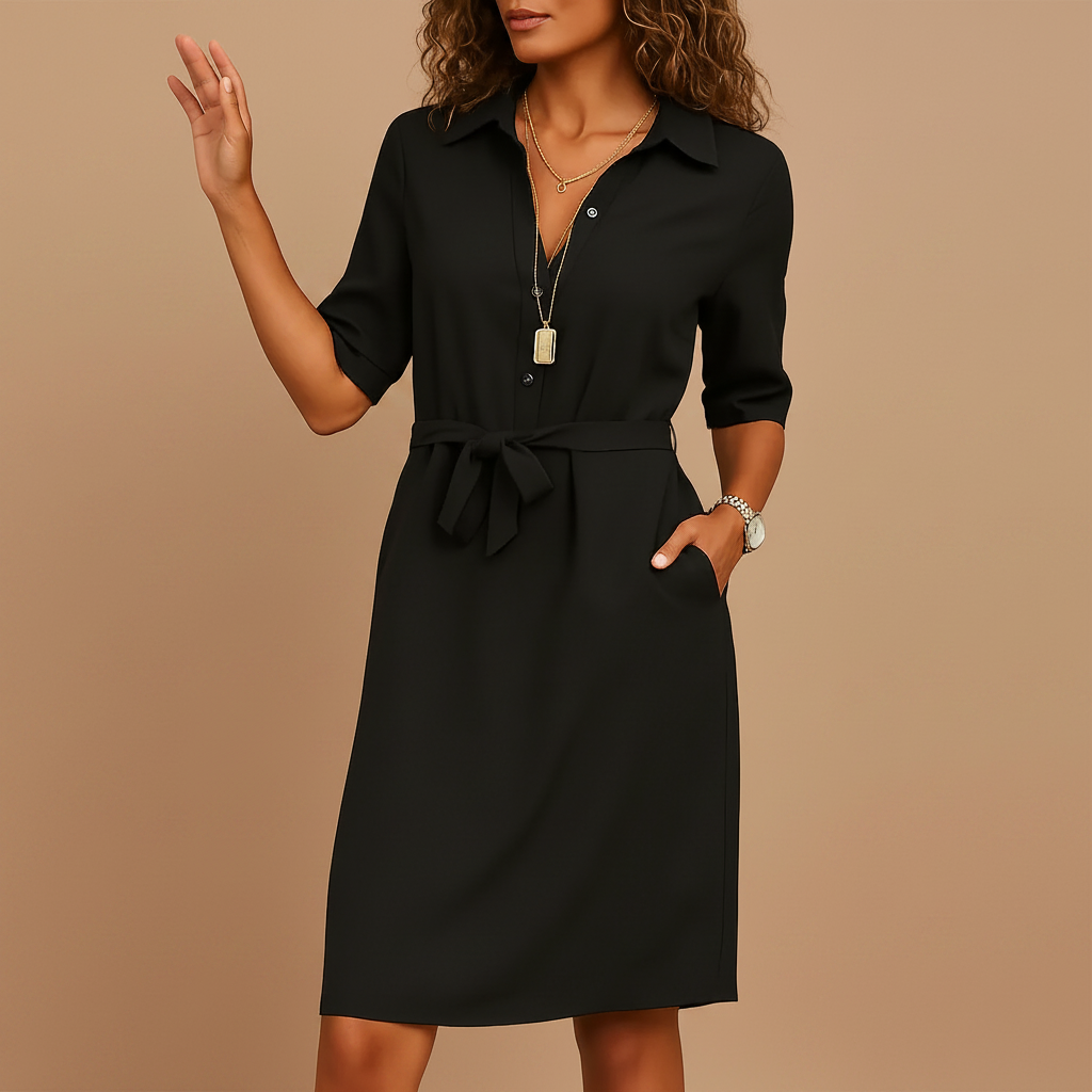 Midi dress shown from the front on a plain backdrop